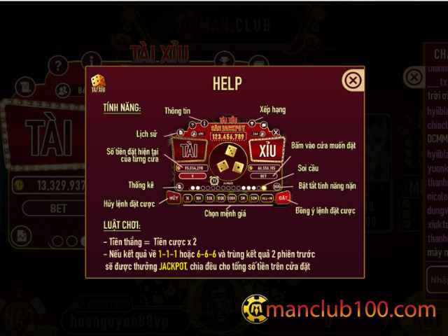 Hướng dẫn chơi Tài xỉu Manclub
